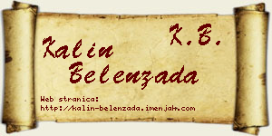 Kalin Belenzada vizit kartica